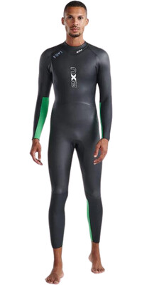 2024 2XU Da Uomo Propel Open Water Swim Muta MW7144c - Black / Bright Green